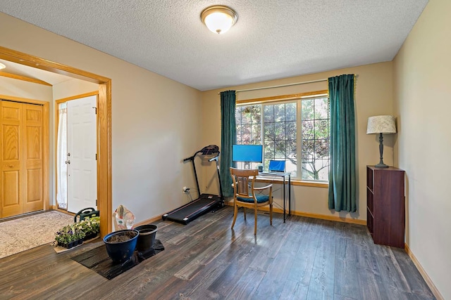 5901 106th Ave N, Brooklyn Park, MN 55443 - workout area with wood finished floors and a textured ceiling