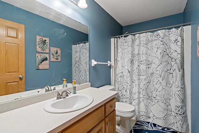 5901 106th Ave N, Brooklyn Park, MN 55443 - bathroom featuring vanity, a textured ceiling, and a shower with curtain