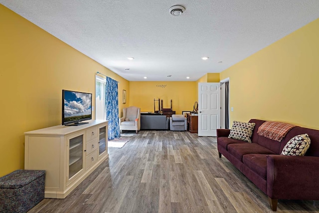5901 106th Ave N, Brooklyn Park, MN 55443 - living area with wood finished floors and a textured ceiling