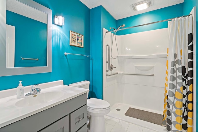 5901 106th Ave N, Brooklyn Park, MN 55443 - full bathroom with vanity, a shower with shower curtain, and marble finish floors