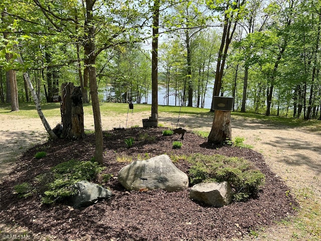 view of yard with a water view