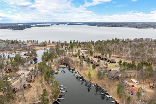 aerial overview of property's location with a large body of water