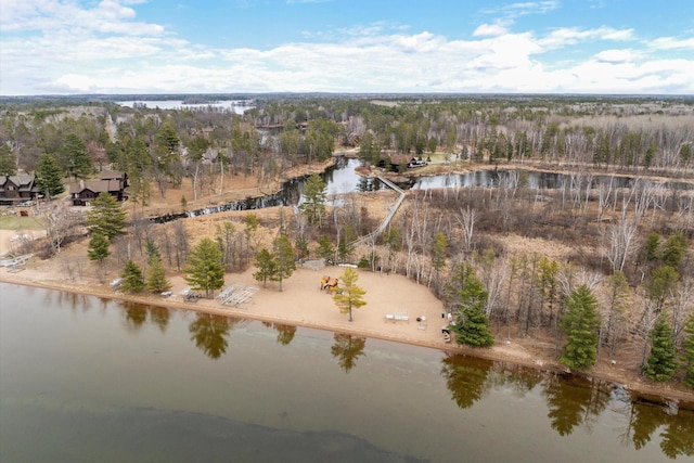 aerial overview of property's location featuring a nearby body of water
