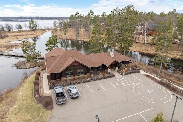 view from above of property with a nearby body of water