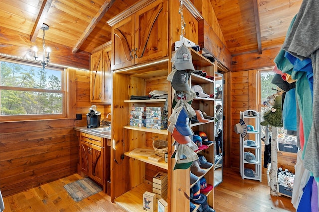 spacious closet featuring light wood finished floors