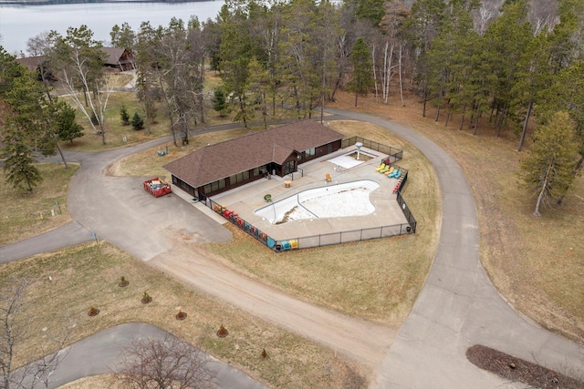 view from above of property with a nearby body of water