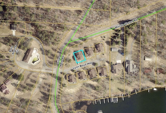 aerial overview of property's location with property boundaries highlighted