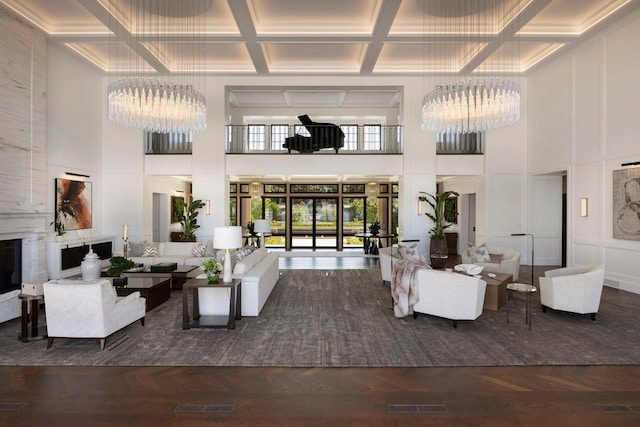 2770 Gale Rd, Woodland, MN 55391 - lobby featuring a towering ceiling and coffered ceiling