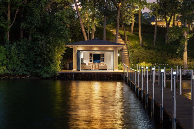 2770 Gale Rd, Woodland, MN 55391 - dock area with a water view and a gazebo