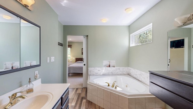 610 Main St, Adams, MN 55909 - bathroom with wood finished floors, a whirlpool tub, ensuite bathroom, and vanity