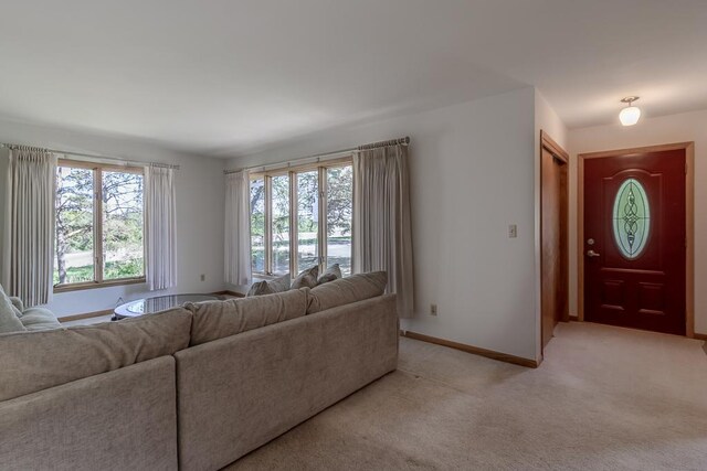 468 Washington St, Le Center, MN 56057 - living room with baseboards and light colored carpet