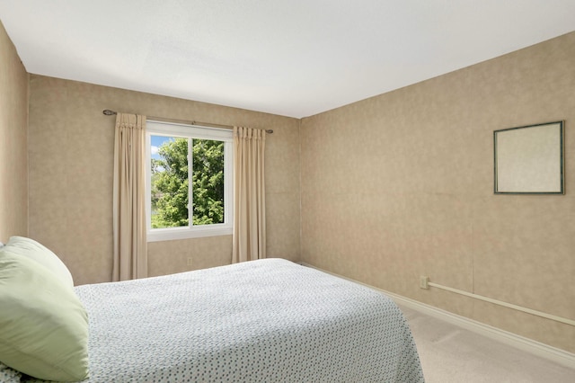 4201 Lakeside Ave N Unit 317, Brooklyn Center, MN 55429 - bedroom with carpet, baseboards, and wallpapered walls