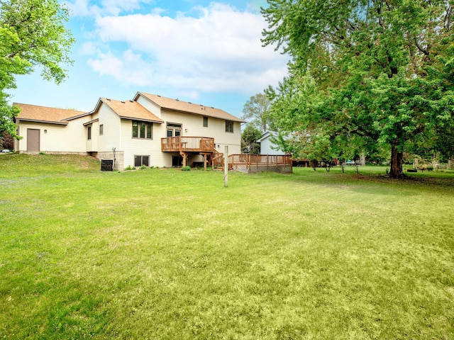 7808 Sunkist Blvd, Brooklyn Park, MN 55444 - view of green lawn featuring a wooden deck