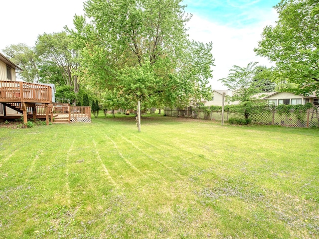 7808 Sunkist Blvd, Brooklyn Park, MN 55444 - view of yard featuring a wooden deck