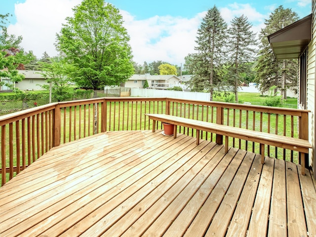 7808 Sunkist Blvd, Brooklyn Park, MN 55444 - wooden deck with a residential view