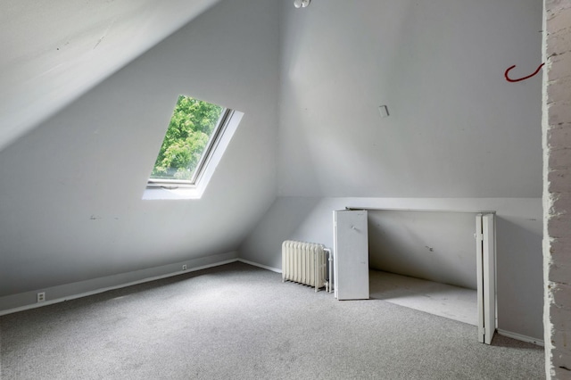 709 7th St SE, Minneapolis, MN 55414 - bonus room with radiator, vaulted ceiling, carpet flooring, and a skylight