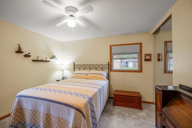8007 5th St NE, Spring Lake Park, MN 55432 - bedroom with carpet floors, baseboards, and ceiling fan