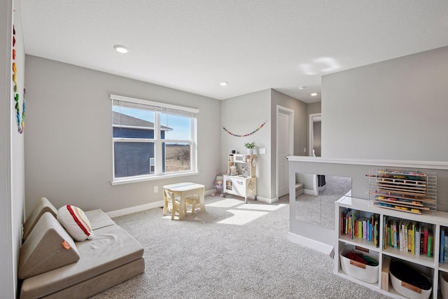 1072 Shoreview Dr, Jordan, MN 55352 - living area with carpet floors, baseboards, and recessed lighting