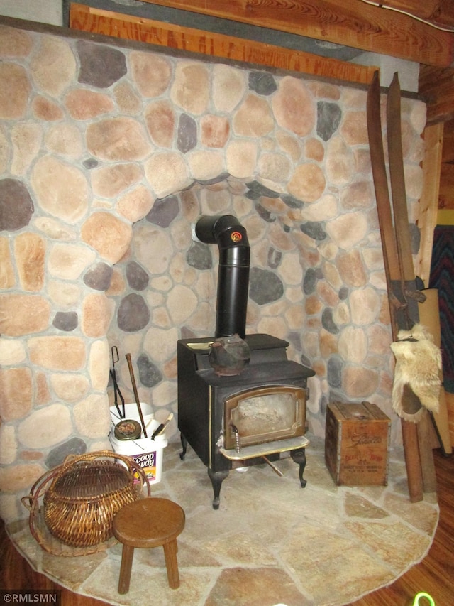 detailed view of a wood stove