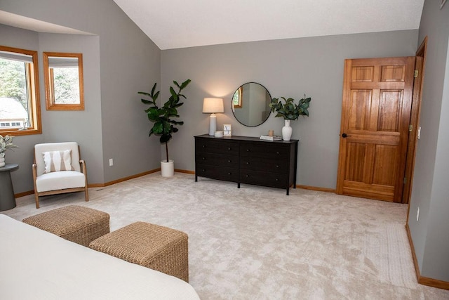 2505 Christian Dr, Chaska, MN 55318 - living area with lofted ceiling, baseboards, and carpet floors