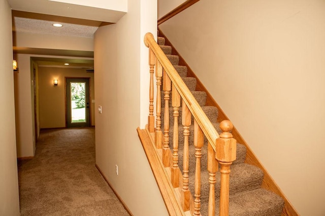 2505 Christian Dr, Chaska, MN 55318 - stairway featuring carpet and recessed lighting