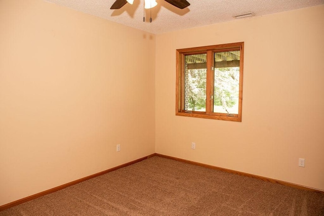 2505 Christian Dr, Chaska, MN 55318 - carpeted empty room featuring a ceiling fan, a textured ceiling, and baseboards