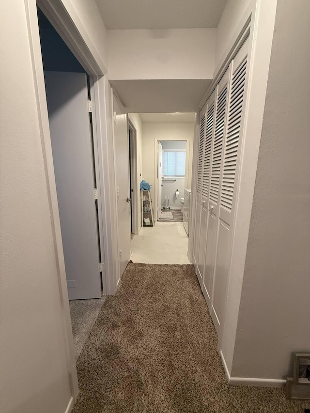 hallway with carpet