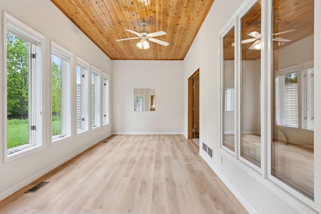 12124 Bluebird Cir NW, Coon Rapids, MN 55448 - unfurnished sunroom with plenty of natural light, wooden ceiling, wood finished floors, and baseboards