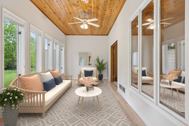 12124 Bluebird Cir NW, Coon Rapids, MN 55448 - sunroom with wood ceiling, healthy amount of natural light, and wood finished floors