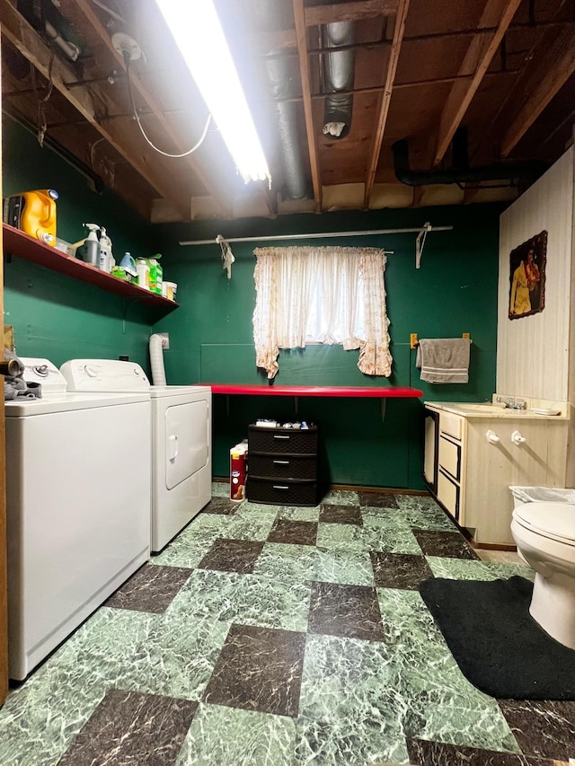 1416 13th Ave, Clarkfield, MN 56223 - washroom featuring washer and dryer and tile patterned floors