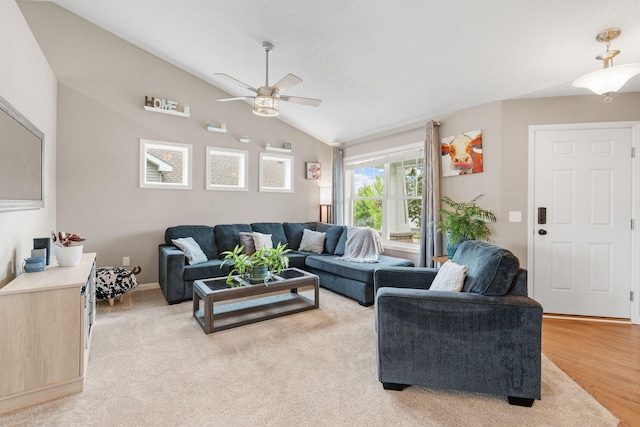 20938 Grommet Ave, Lakeville, MN 55044 - living area featuring a ceiling fan and vaulted ceiling