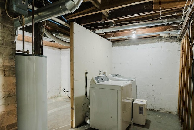 435 6th St, Cloquet, MN 55720 - unfinished below grade area with washing machine and dryer and gas water heater