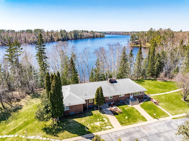 21895 County Road 8, Bovey, MN 55709 - view from above of property with a nearby body of water and a heavily wooded area