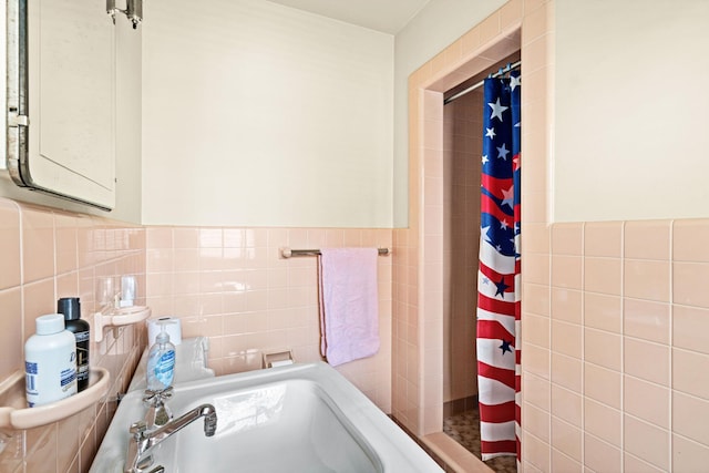 21895 County Road 8, Bovey, MN 55709 - full bathroom with tile walls and a stall shower