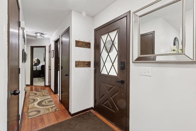 6242 Pecan St, North Branch, MN 55056 - foyer with baseboards and wood finished floors