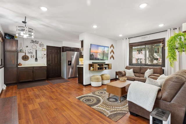 6242 Pecan St, North Branch, MN 55056 - living room with dark wood-style flooring and recessed lighting