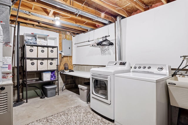 6242 Pecan St, North Branch, MN 55056 - laundry room with washer and clothes dryer and electric panel