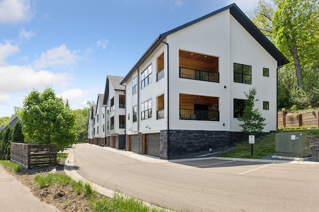 view of building exterior featuring an attached garage