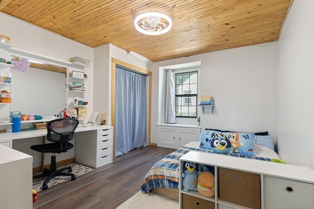 212 4, Montevideo, MN 56265 - bedroom featuring dark wood-type flooring and wood ceiling