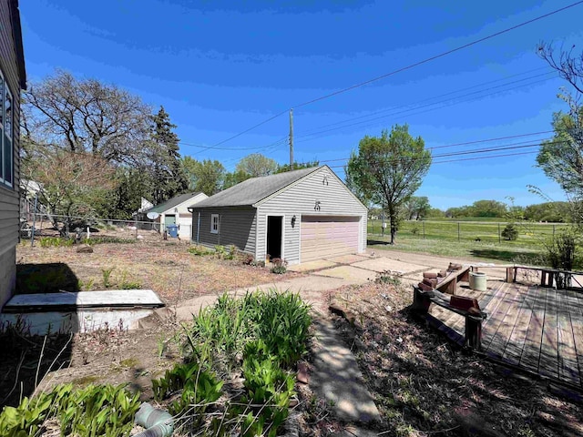 view of detached garage