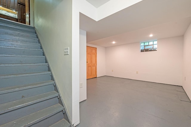 114 3rd Ave E, Truman, MN 56088 - below grade area featuring stairway and recessed lighting