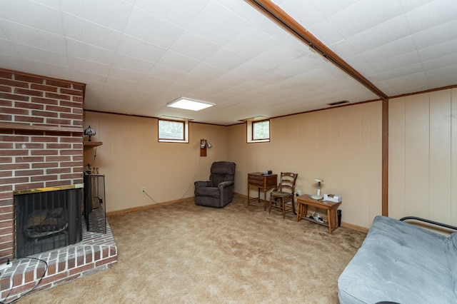 724 16th St NE, Rochester, MN 55906 - living area with carpet and a fireplace