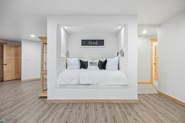 405 12th St NE, Dilworth, MN 56529 - bedroom featuring wood finished floors, baseboards, and recessed lighting