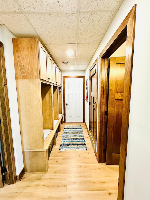 30710 County Road 45, Marcell Twp, MN 56628 - hallway featuring a drop ceiling and light wood finished floors