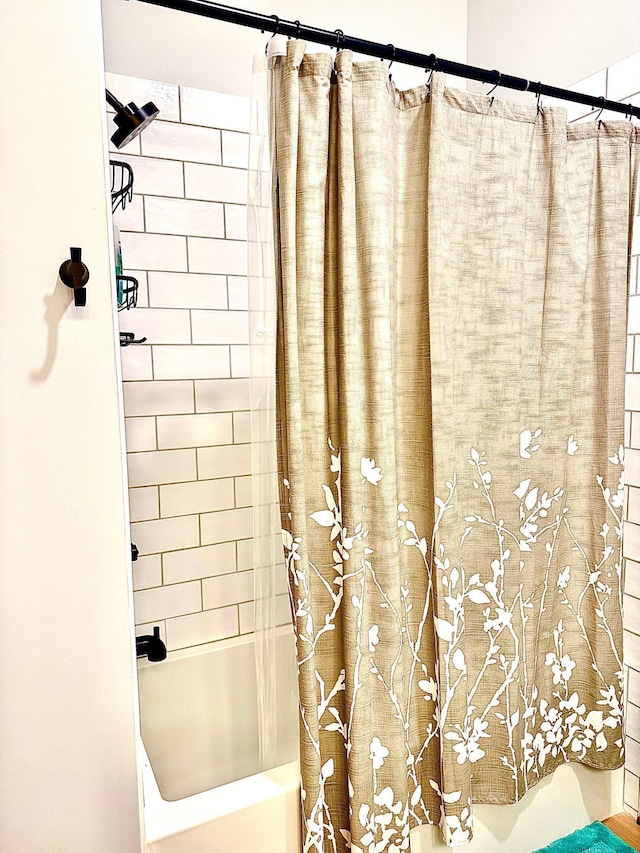 30710 County Road 45, Marcell Twp, MN 56628 - full bath with shower / bath combo with shower curtain