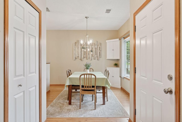 13900 Garnet Ter NW, Ramsey, MN 55303 - dining space with light wood-type flooring and a chandelier