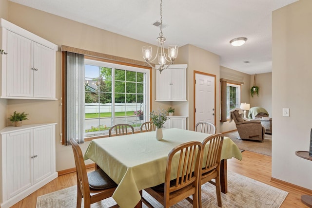13900 Garnet Ter NW, Ramsey, MN 55303 - dining area with light wood-style floors and a chandelier