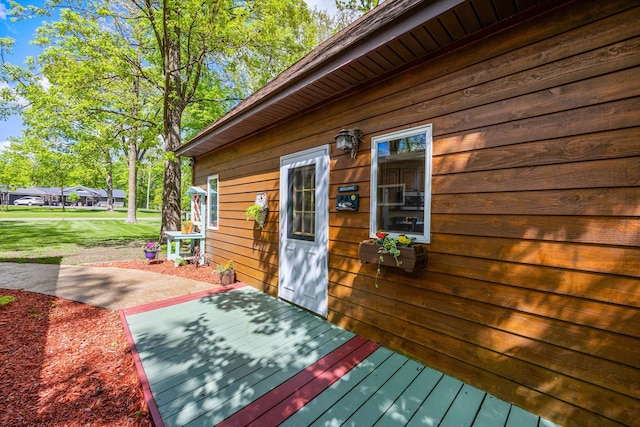 209 9 1/2 Ave, Turtle Lake, WI 54889 - wooden terrace featuring a yard