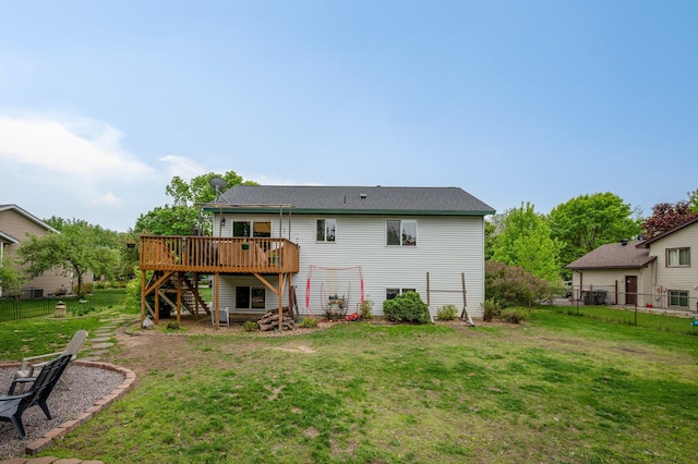 604 Brookview Ln SW, Isanti, MN 55040 - back of house featuring stairway and a wooden deck