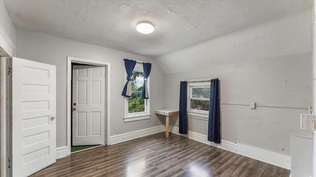 1001 Washington Memorial Dr, Saint Cloud, MN 56301 - bonus room with lofted ceiling, wood finished floors, a textured ceiling, and baseboards